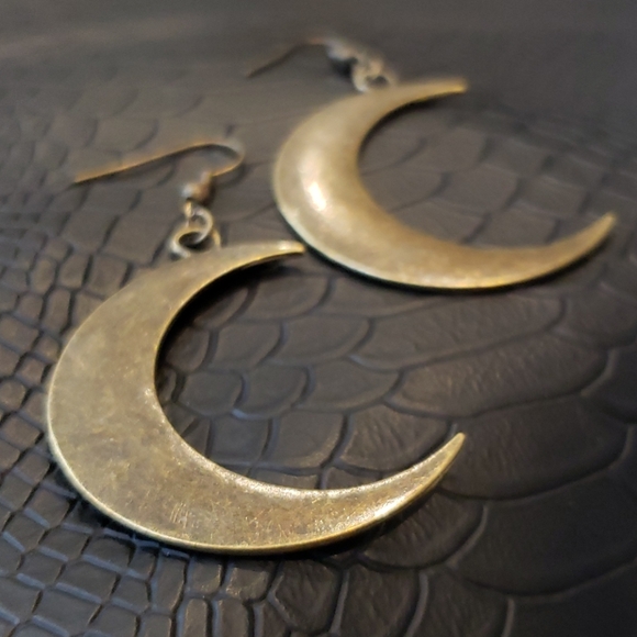 Bronze Moon Earrings - Picture 2 of 3